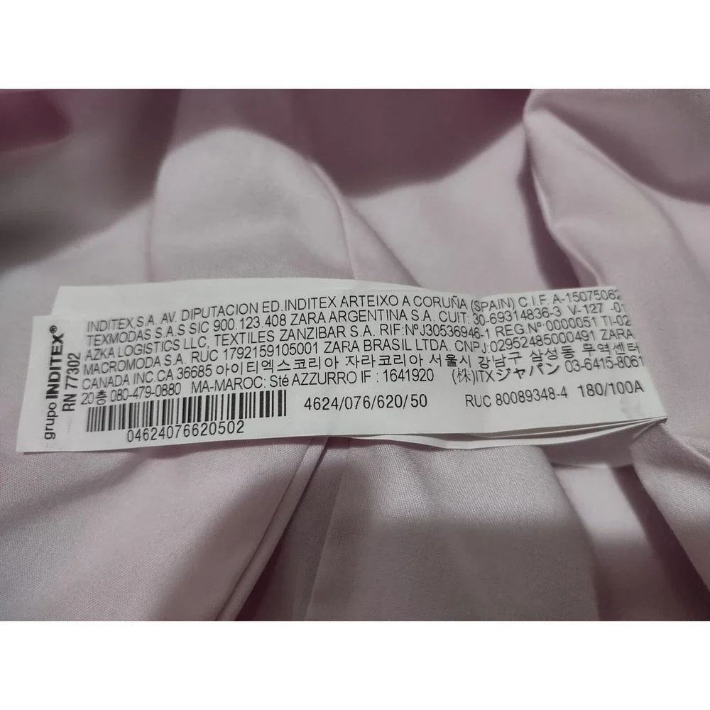 Zara Men's Blazer Suit Jacket 40 US 50 EUR Pale Pink Poplin Sportscoat Button Up